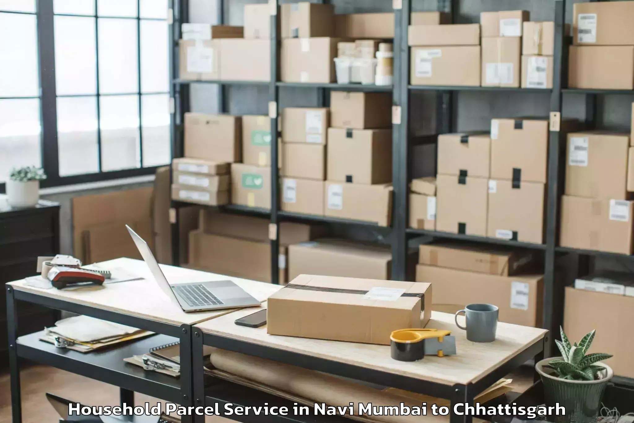 Hassle-Free Navi Mumbai to Bhalai Household Parcel